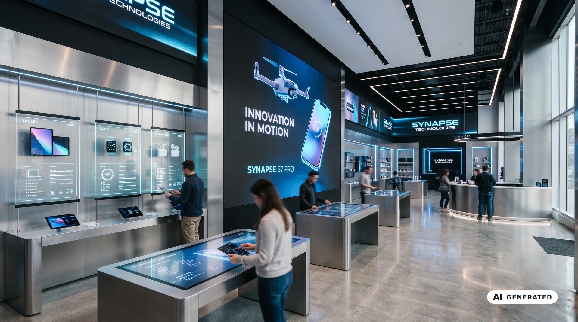 markenkonformer Showroom mit LED-Flächen und Lichtszene